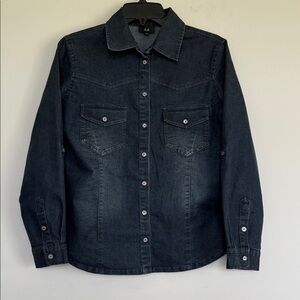 Juli Dark Denim Button-Up Shirt